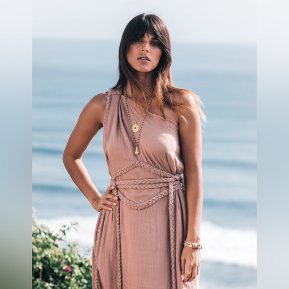 AYA Sacred Wear — One Shoulder Dusty Pink Goddess Dress - Picture 8 of 14